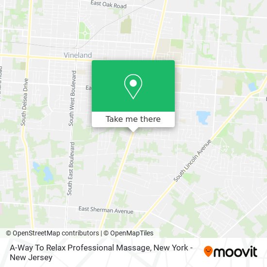 A-Way To Relax Professional Massage map