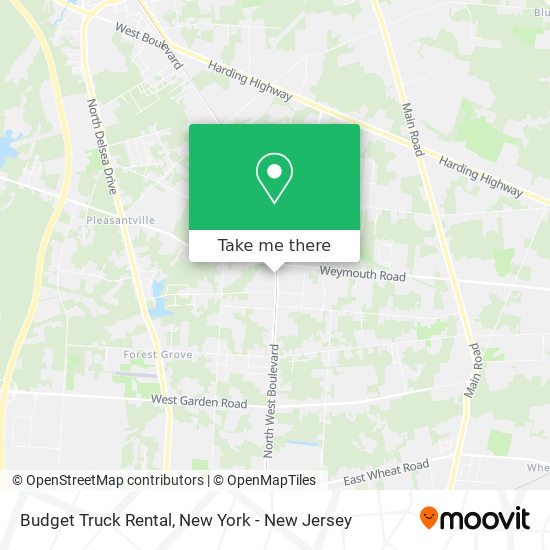 Budget Truck Rental map