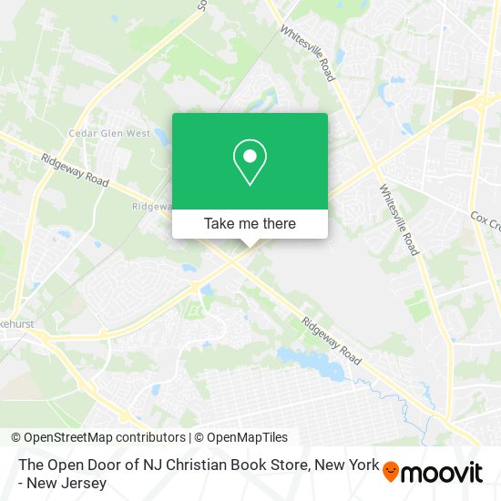 The Open Door of NJ Christian Book Store map