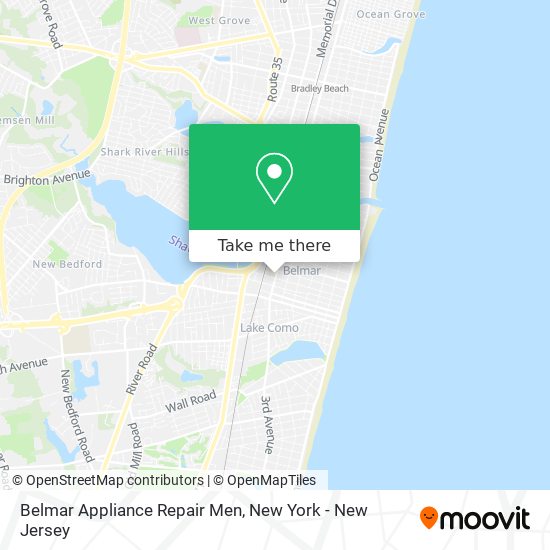 Belmar Appliance Repair Men map