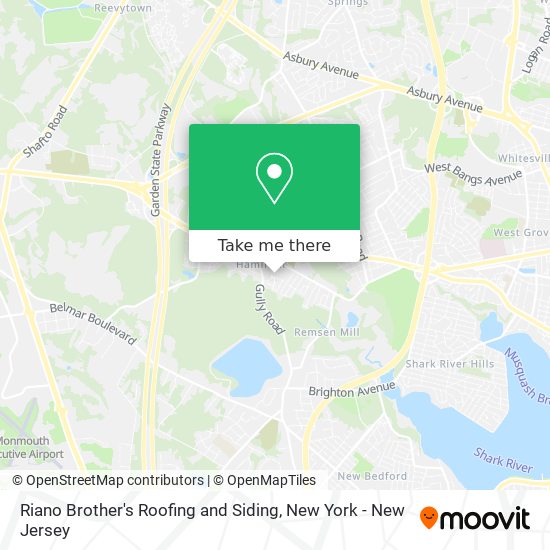 Riano Brother's Roofing and Siding map