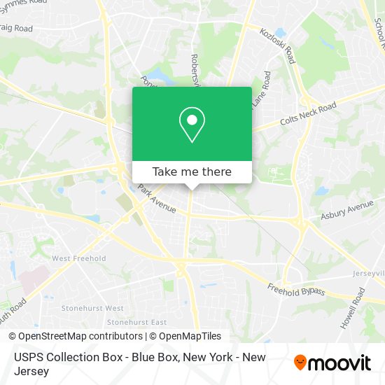 Mapa de USPS Collection Box - Blue Box