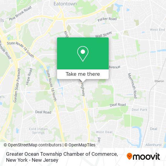 Greater Ocean Township Chamber of Commerce map