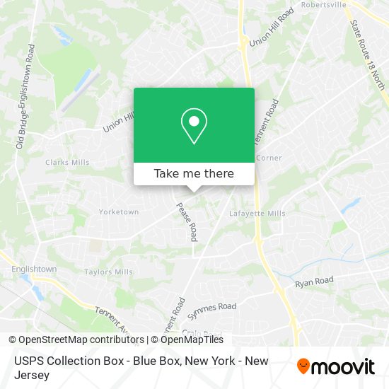 Mapa de USPS Collection Box - Blue Box