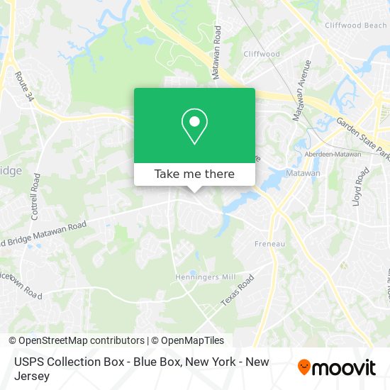 Mapa de USPS Collection Box - Blue Box