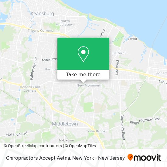 Chiropractors Accept Aetna map