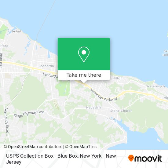 Mapa de USPS Collection Box - Blue Box