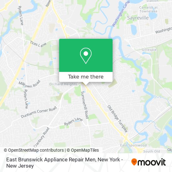 East Brunswick Appliance Repair Men map