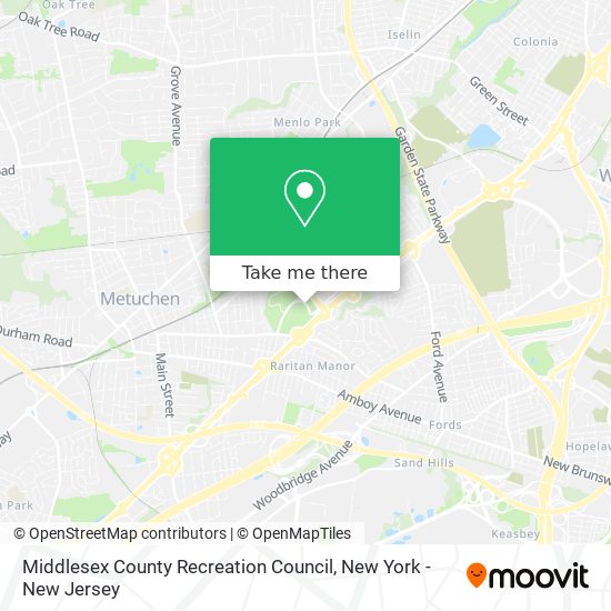 Middlesex County Recreation Council map