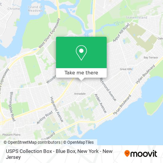 USPS Collection Box - Blue Box map