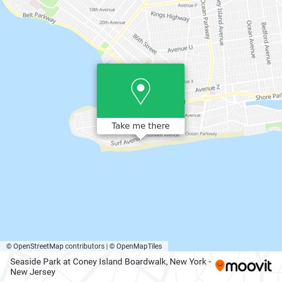 Mapa de Seaside Park at Coney Island Boardwalk
