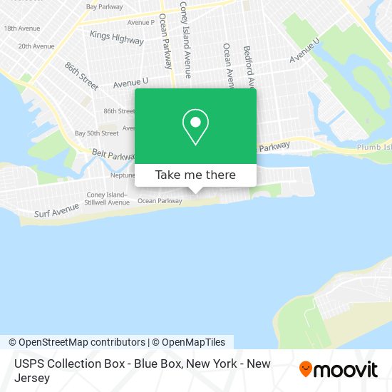 USPS Collection Box - Blue Box map