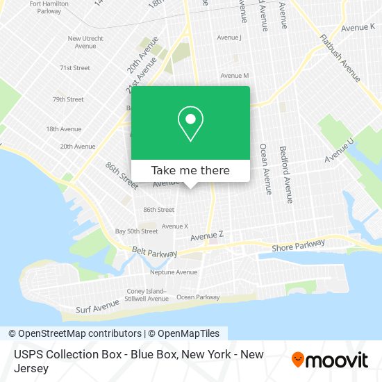 USPS Collection Box - Blue Box map