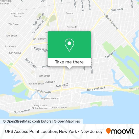 UPS Access Point Location map