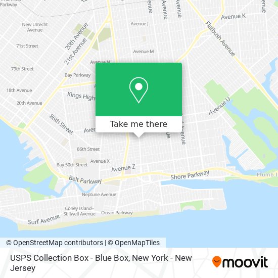 Mapa de USPS Collection Box - Blue Box