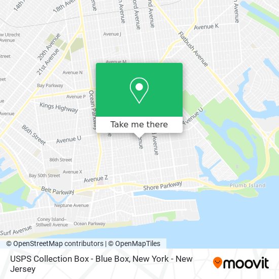 Mapa de USPS Collection Box - Blue Box