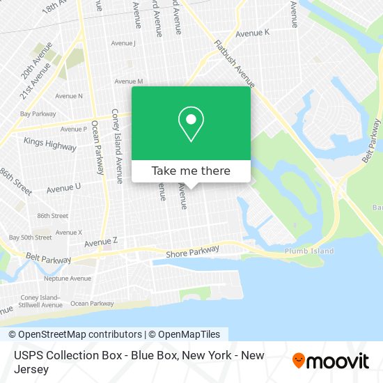 Mapa de USPS Collection Box - Blue Box