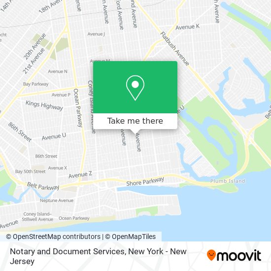 Notary and Document Services map