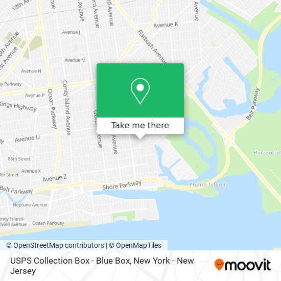 Mapa de USPS Collection Box - Blue Box