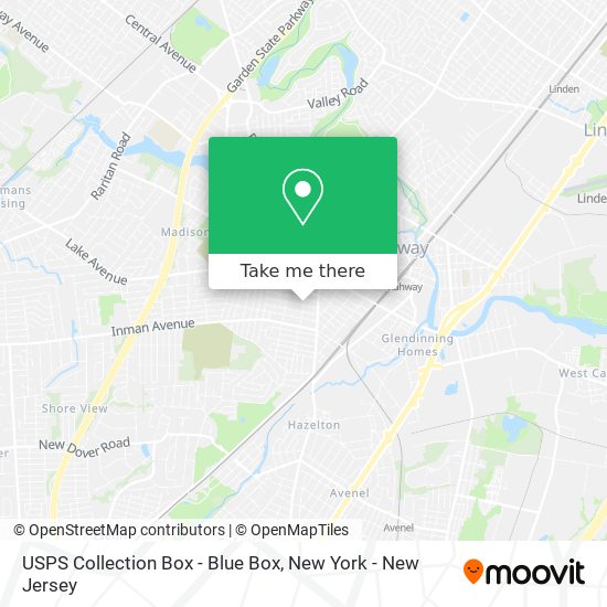 Mapa de USPS Collection Box - Blue Box