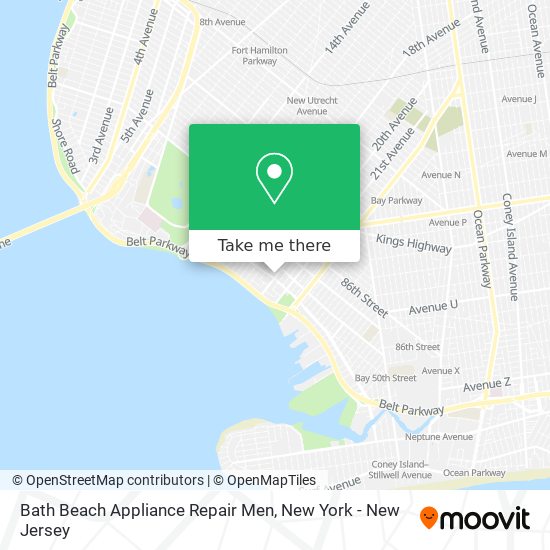 Mapa de Bath Beach Appliance Repair Men
