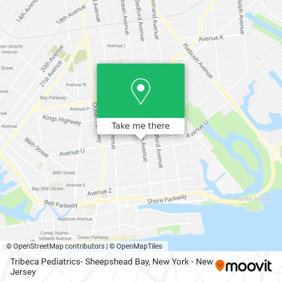 Mapa de Tribeca Pediatrics- Sheepshead Bay