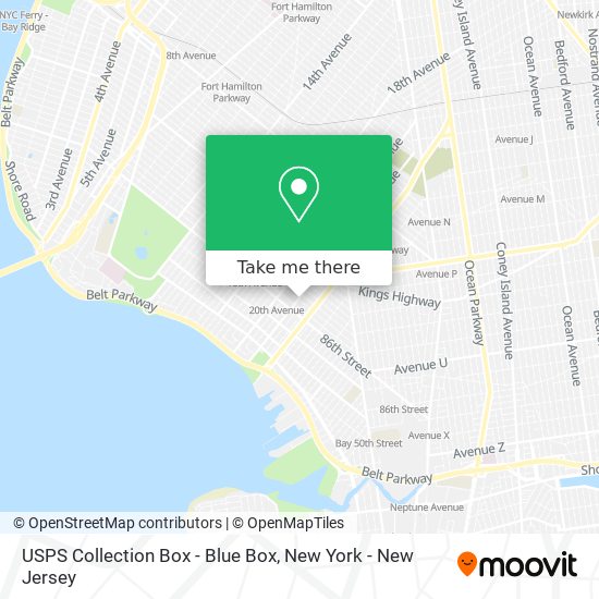 Mapa de USPS Collection Box - Blue Box