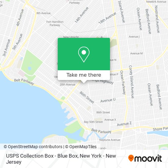 Mapa de USPS Collection Box - Blue Box