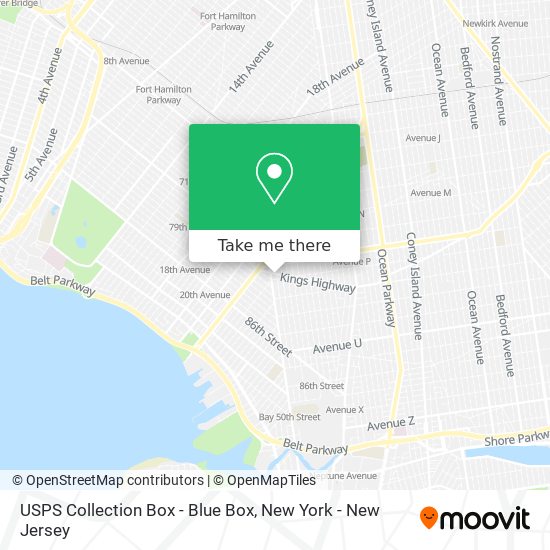 Mapa de USPS Collection Box - Blue Box