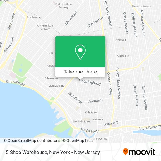 5 Shoe Warehouse map