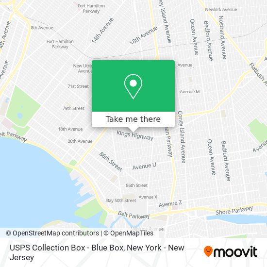 Mapa de USPS Collection Box - Blue Box