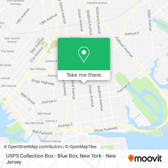 Mapa de USPS Collection Box - Blue Box