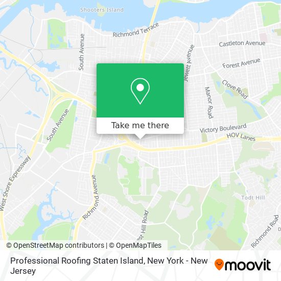 Professional Roofing Staten Island map