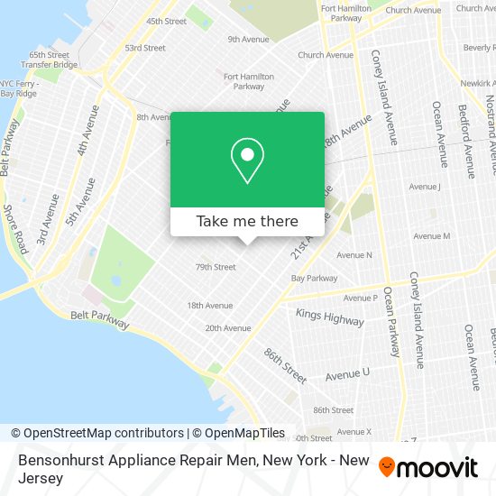 Mapa de Bensonhurst Appliance Repair Men