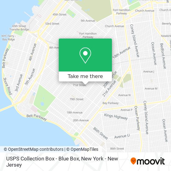 Mapa de USPS Collection Box - Blue Box