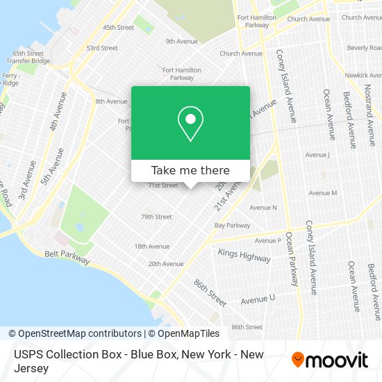 USPS Collection Box - Blue Box map