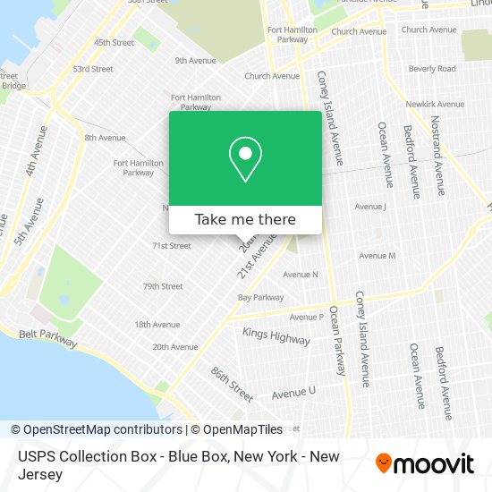 USPS Collection Box - Blue Box map