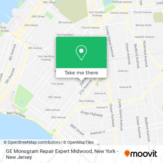 Mapa de GE Monogram Repair Expert Midwood