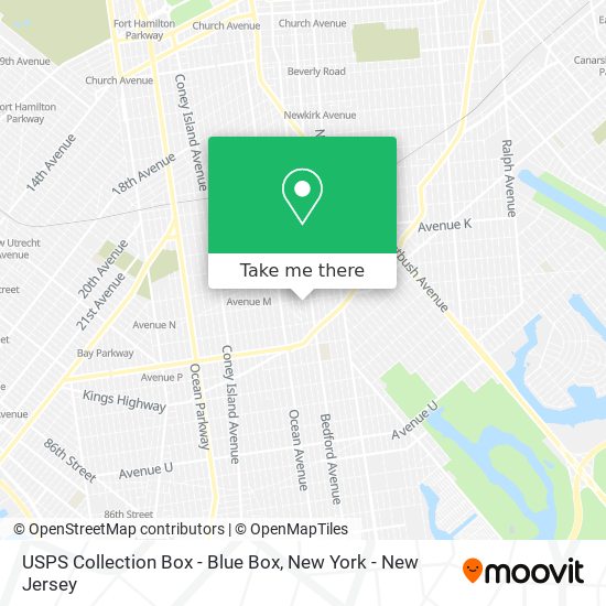 USPS Collection Box - Blue Box map