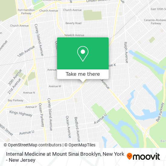 Internal Medicine at Mount Sinai Brooklyn map