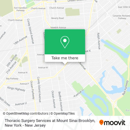 Mapa de Thoracic Surgery Services at Mount Sinai Brooklyn