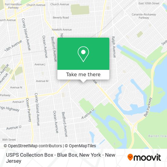 USPS Collection Box - Blue Box map