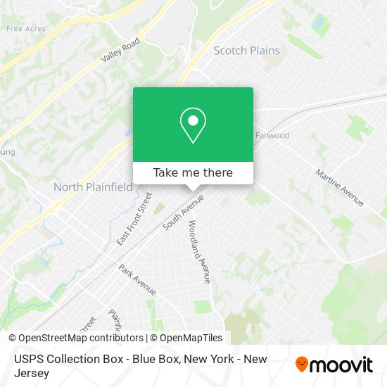 USPS Collection Box - Blue Box map