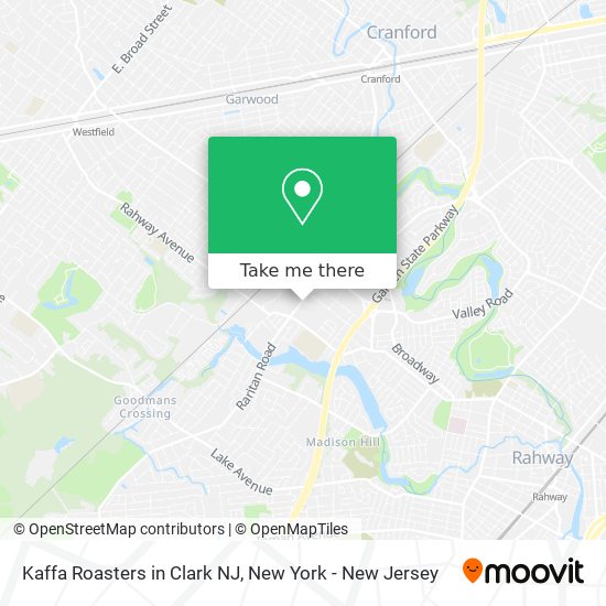 Mapa de Kaffa Roasters in Clark NJ