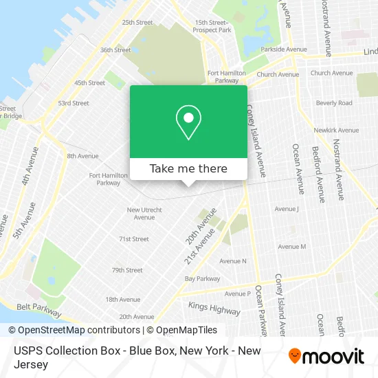 USPS Collection Box - Blue Box map