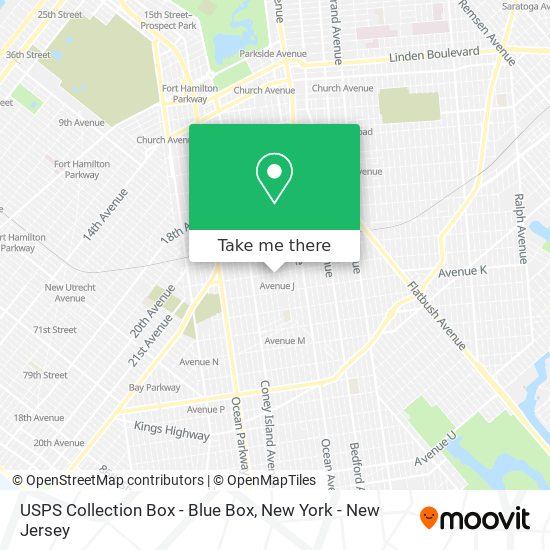 USPS Collection Box - Blue Box map