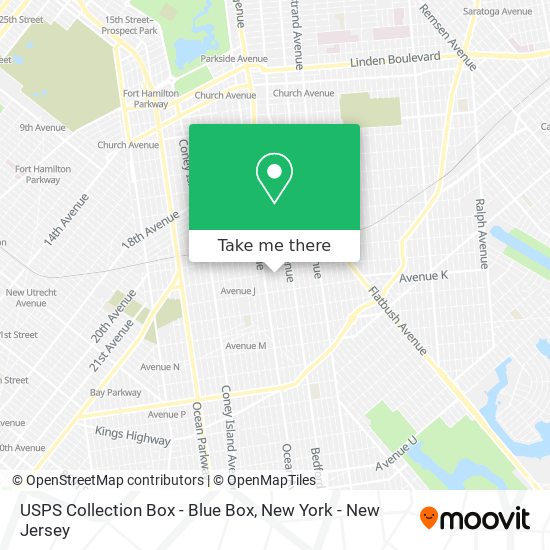 USPS Collection Box - Blue Box map