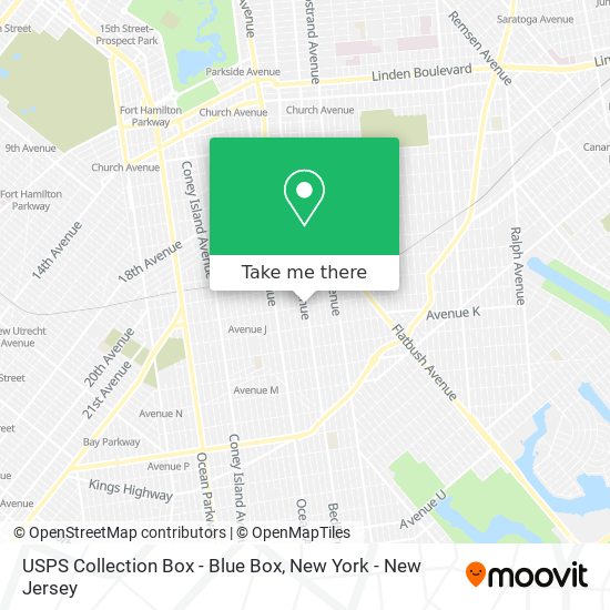 USPS Collection Box - Blue Box map