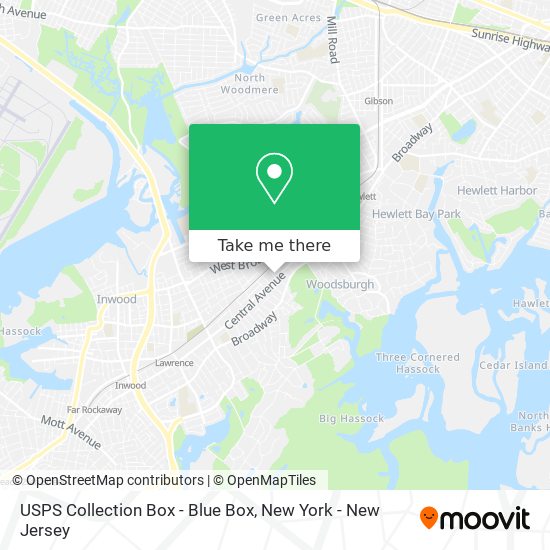 Mapa de USPS Collection Box - Blue Box