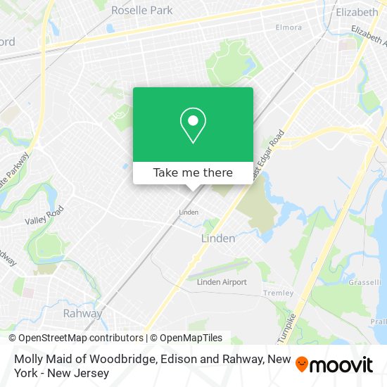 Molly Maid of Woodbridge, Edison and Rahway map